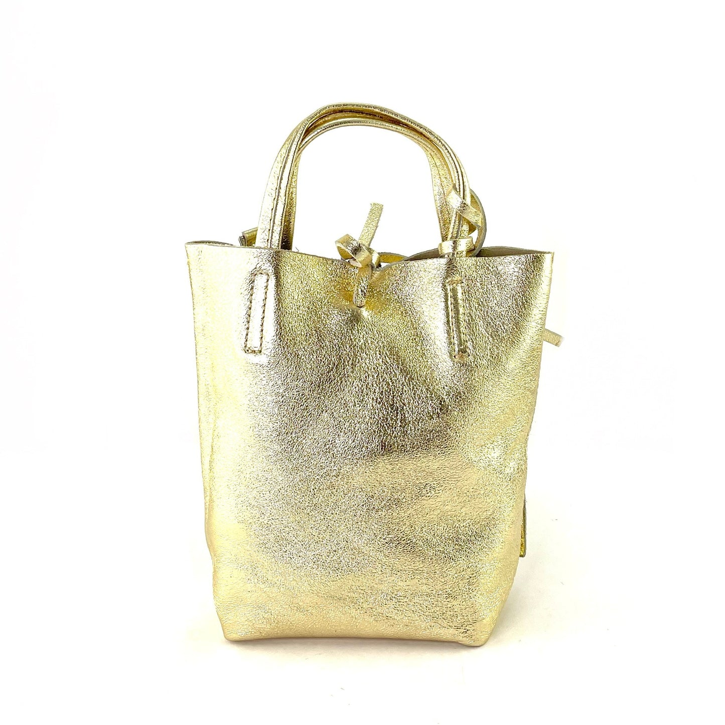 Shopper Crossbody - SHOPPER MINI LAMINATO - Tote Bag Genuine Leather