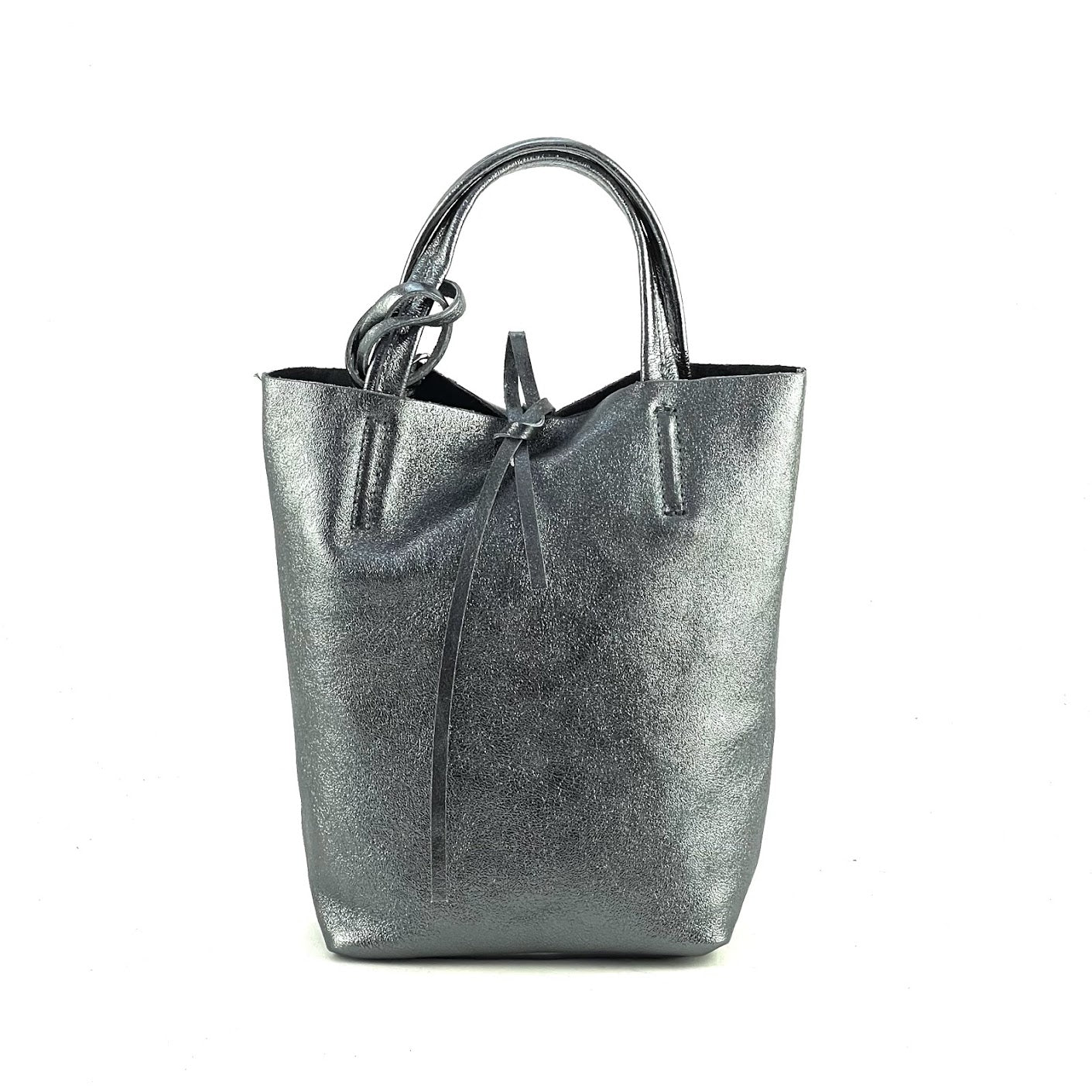 Shopper Crossbody - SHOPPER MINI LAMINATO - Tote Bag Genuine Leather