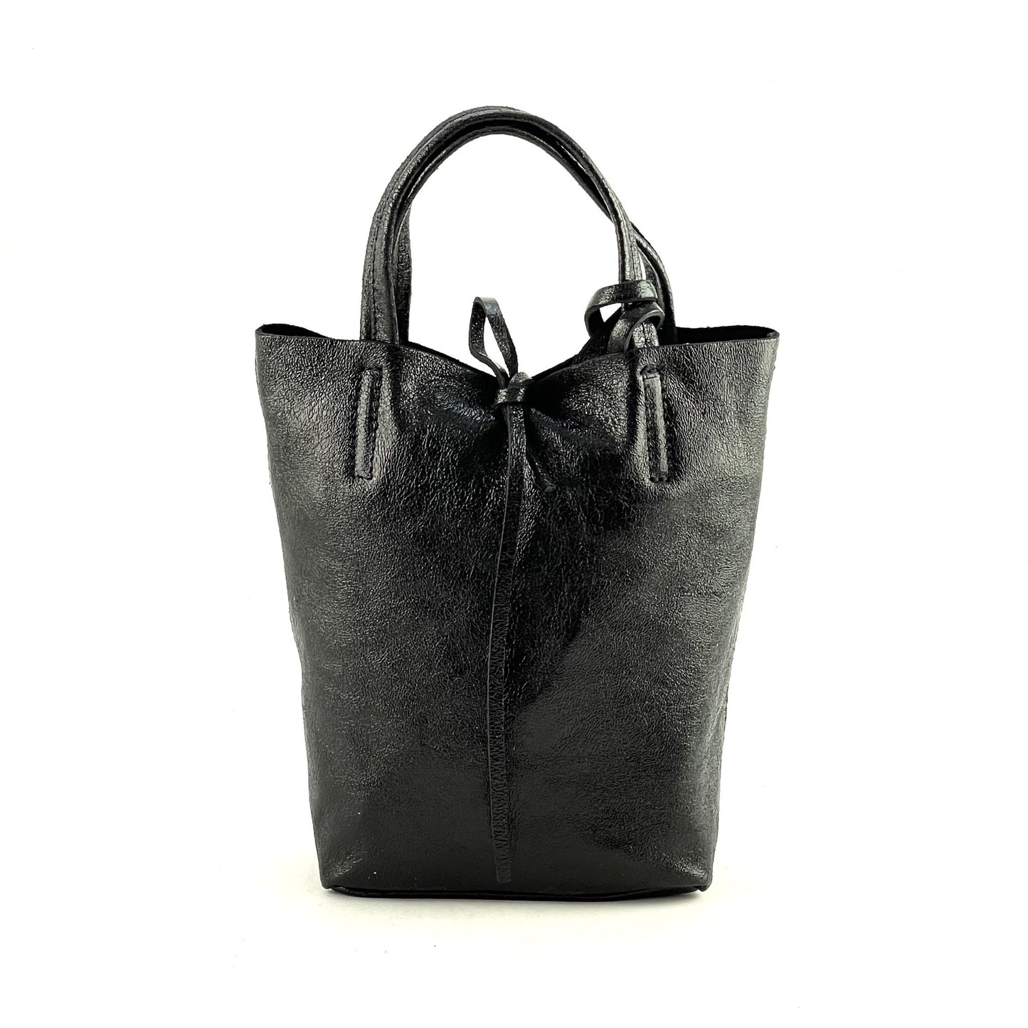 Shopper Crossbody - SHOPPER MINI LAMINATO - Tote Bag Genuine Leather